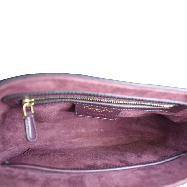 CHRISTIAN DIOR D Fence Calfskin Leather Saddle Bag Purple