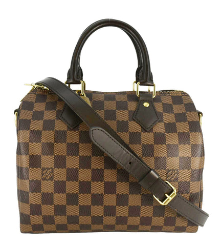 LOUIS VUITTON Speedy 25 Bandouliere Damier Ebene Shoulder Bag Brown