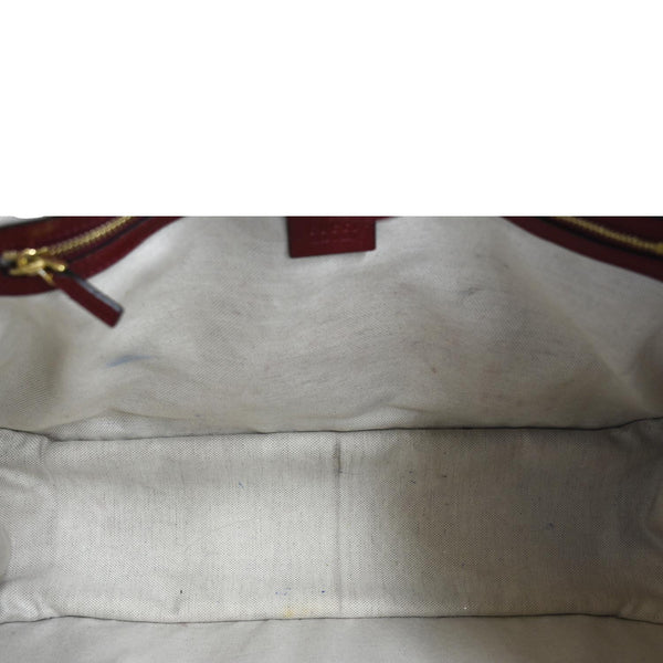 GUCCI Large Horsebit 1955 GG Supreme Canvas Shoulder Bag Red 623695
