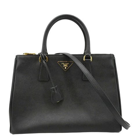 PRADA Saffiano Leather Shoulder Bag Black