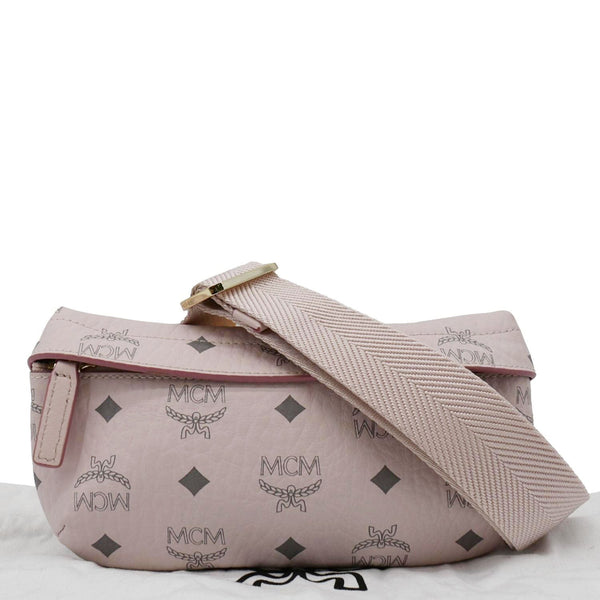 MCM Small Visetos Canvas  Light Pink  front side