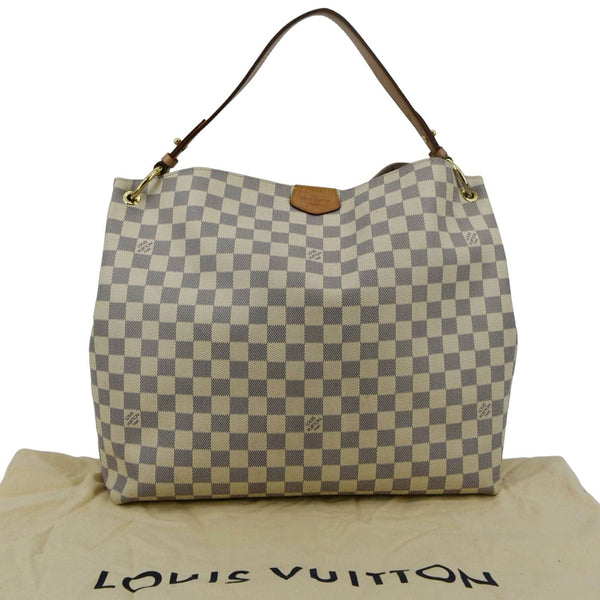 LOUIS VUITTON Graceful MM Damier Azur Shoulder Bag White