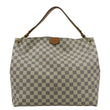 LOUIS VUITTON Graceful MM Damier Azur Shoulder Bag White
