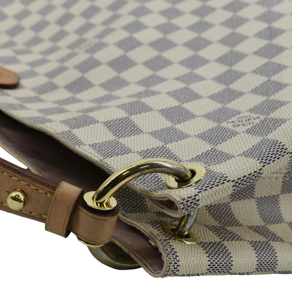 LOUIS VUITTON Graceful MM Damier Azur Shoulder Bag White