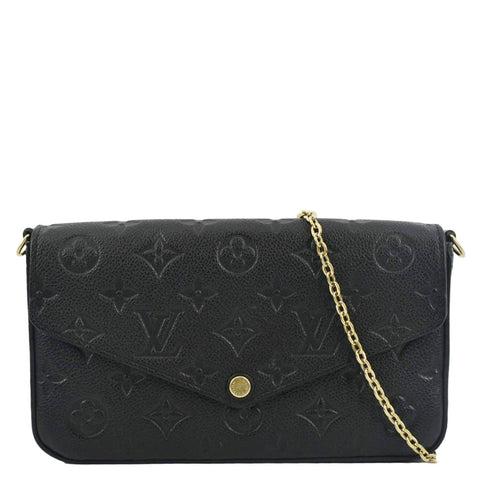 LOUIS VUITTON Felicie Monogram Empreinte Pochette Crossbody Bag Black