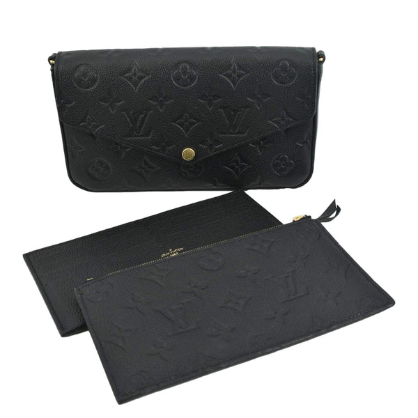 LOUIS VUITTON Felicie Monogram Empreinte Pochette Crossbody Bag Black