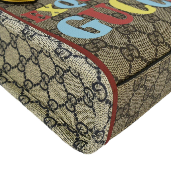 GUCCI Exquisite Mini GG Supreme Canvas Vertical Tote Shoulder Bag Beige