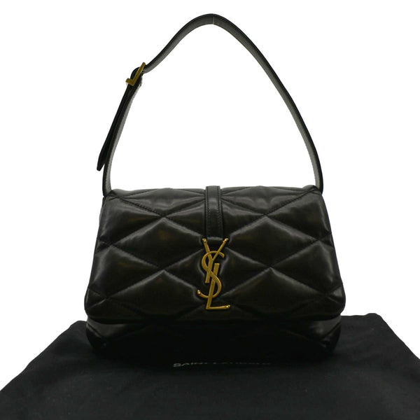 YVES SAINT LAURENT LE 57 Quilted Leather Hobo Bag Black