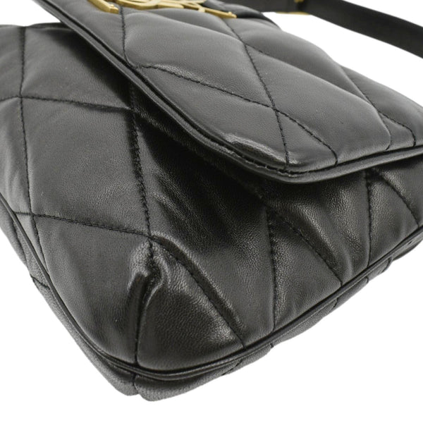 YVES SAINT LAURENT LE 57 Quilted Leather Hobo Bag Black