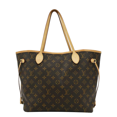 LOUIS VUITTON Neverfull MM Monogram Canvas Tote Bag Brown