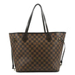LOUIS VUITTON Neverfull MM Damier Ebene Shoulder Bag Brown