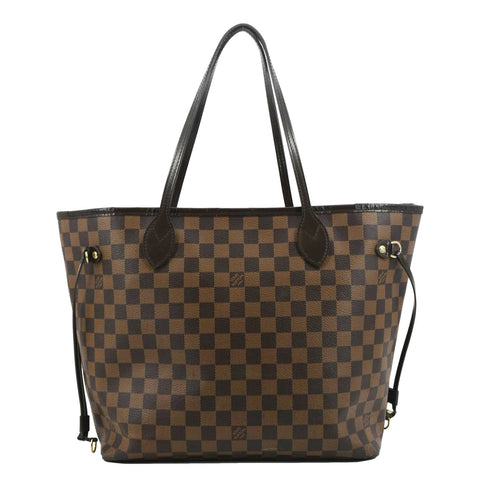 LOUIS VUITTON Neverfull MM Damier Ebene Shoulder Bag Brown