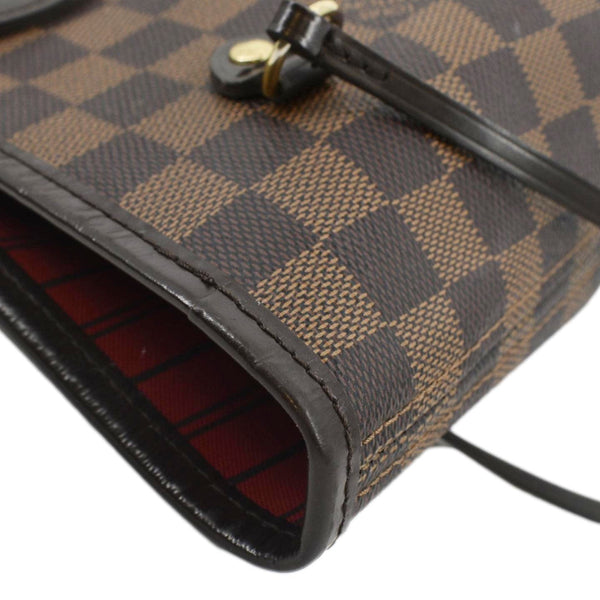 LOUIS VUITTON Neverfull MM Damier Ebene Shoulder Bag Brown