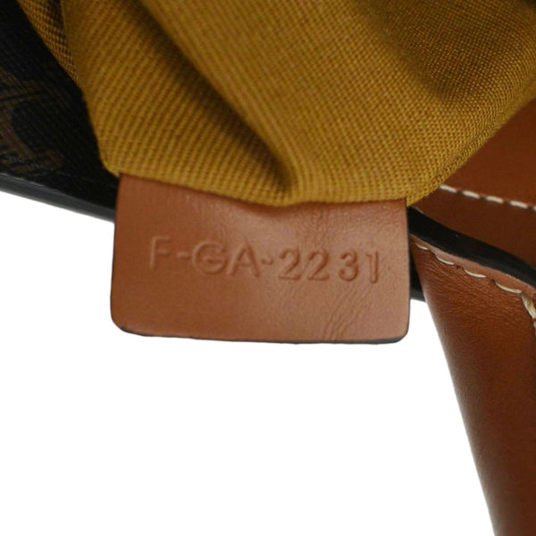 CELINE Triomphe Vertical Cabas Small Canvas Shoulder Bag Tan