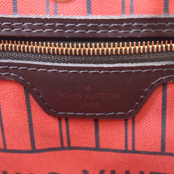 LOUIS VUITTON Neverfull MM Damier Ebene Shoulder Bag Brown