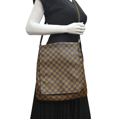 LOUIS VUITTON Musette Salsa GM Damier Ebene Crossbody Bag Brown