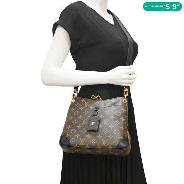 LOUIS VUITTON Odeon PM Monogram Canvas Shoulder Bag Brown