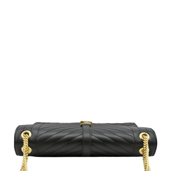 YVES SAINT LAURENT Envelope Large Mix Matelasse Leather Wallet Black