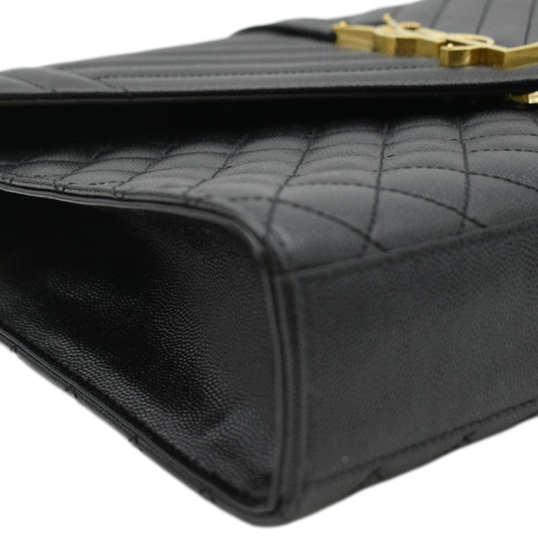 YVES SAINT LAURENT Envelope Large Mix Matelasse Leather Wallet Black
