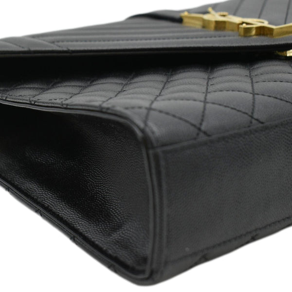 YVES SAINT LAURENT WOC Medium Mix Matelasse Leather Wallet Black
