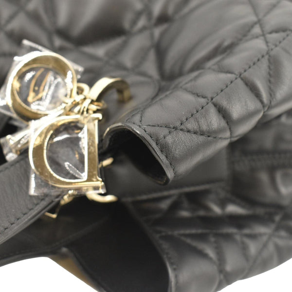 CHRISTIAN DIOR Medium Toujours Shoulder Bag Black Leather with left side view