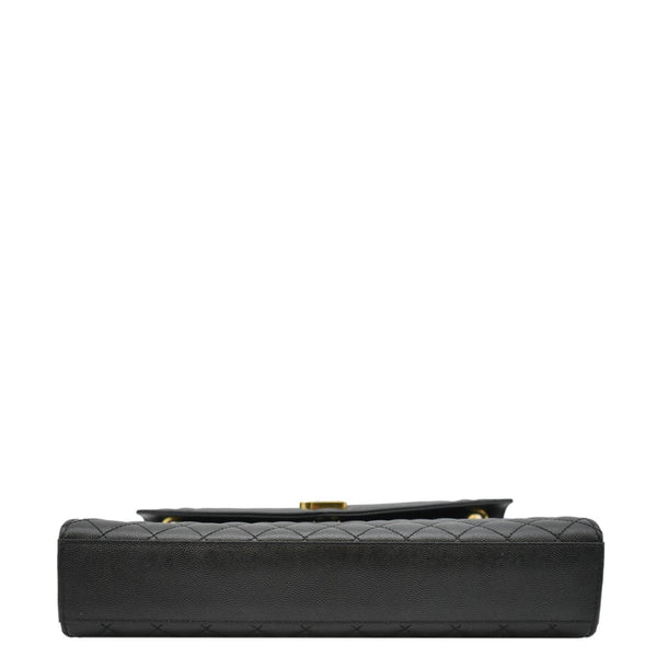 YVES SAINT LAURENT Envelope Large Mix Matelasse Leather Wallet Black