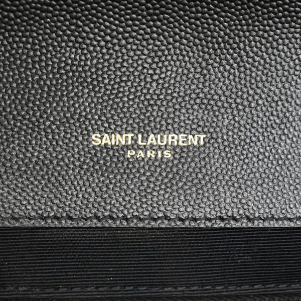 YVES SAINT LAURENT Envelope Large Mix Matelasse Leather Wallet Black