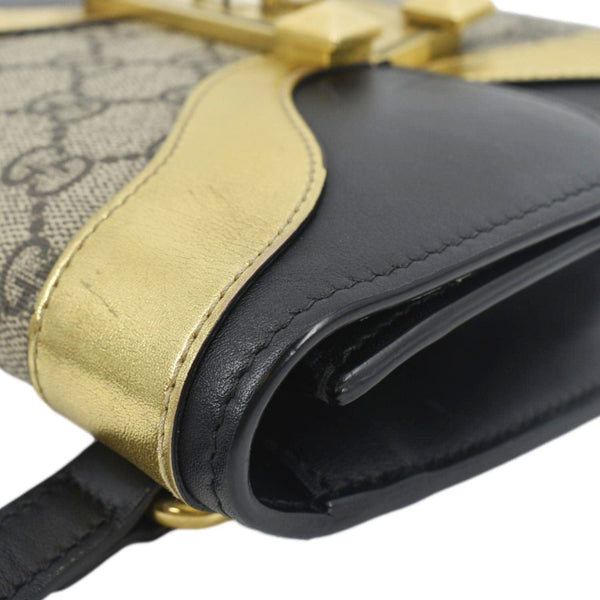 GUCCI Ogilide GG Supreme Canvas Shoulder Bag Gold 500781