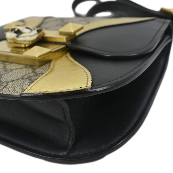 GUCCI Ogilide GG Supreme Canvas Shoulder Bag Gold 500781
