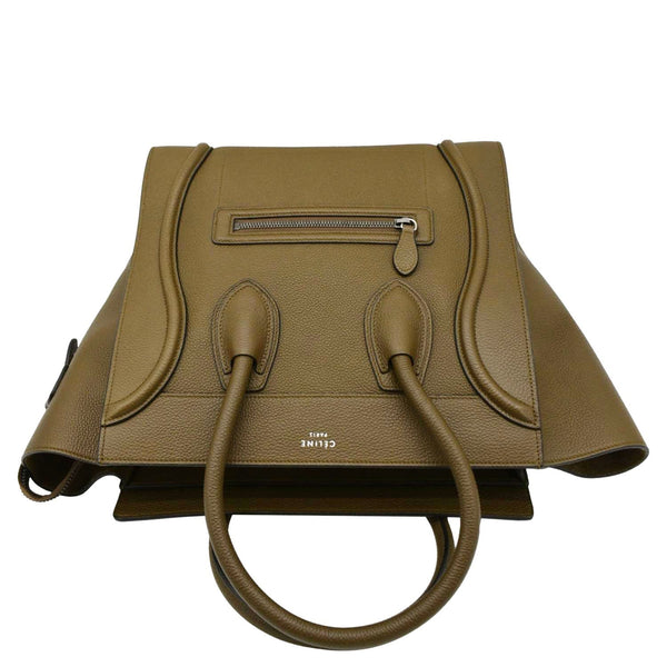 CELINE Mini Luggage Leather Tote Bag Olive