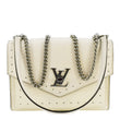 LOUIS VUITTON Mylockme Studded Leather Chain Shoulder Bag White