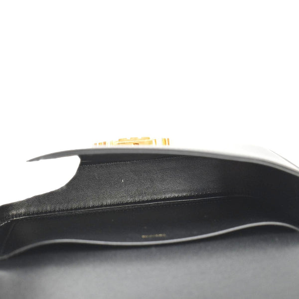 CELINE Triomphe Calfskin Leather Shoulder Bag Black