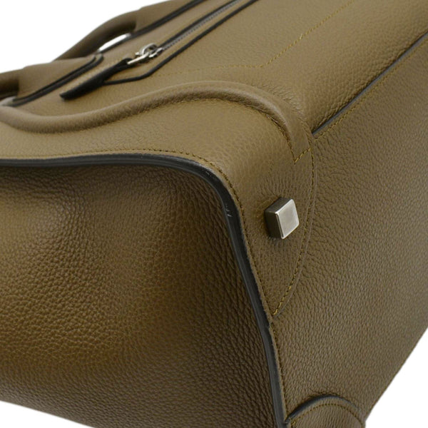 CELINE Mini Luggage Leather Tote Bag Olive