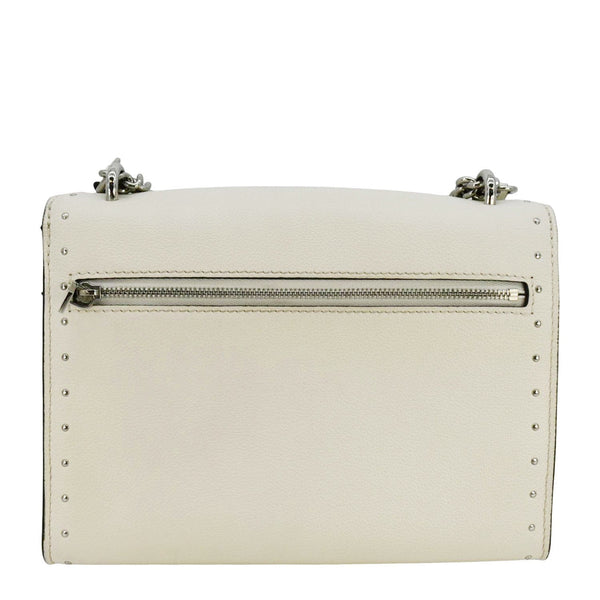 LOUIS VUITTON Mylockme Studded Leather Chain Shoulder Bag White