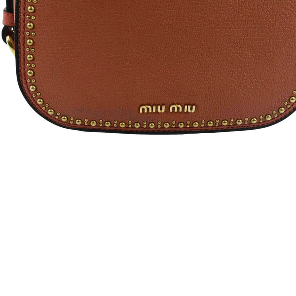 MIU MIU Madras Dahlia Leather Shoulder Bag Orange