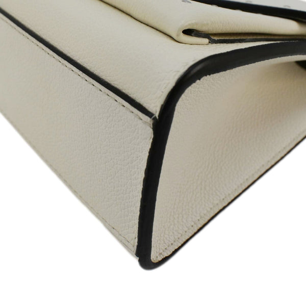 LOUIS VUITTON Mylockme Studded Leather Chain Shoulder Bag White