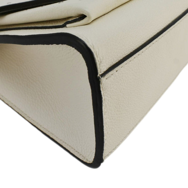 LOUIS VUITTON Mylockme Studded Leather Chain Shoulder Bag White