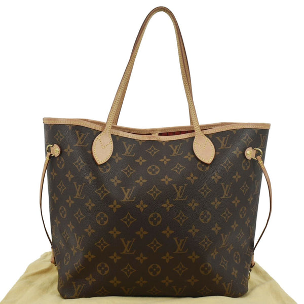 LOUIS VUITTON Neverfull MM Monogram Canvas Tote Bag Brown