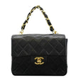 CHANEL Square Mini Flap Shoulder Bag Black front side