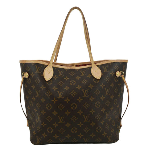LOUIS VUITTON Neverfull MM Monogram Canvas Tote Bag Brown