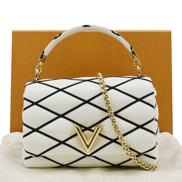 LOUIS VUITTON GO-14 MM Malletage Leather Shoulder Bag White