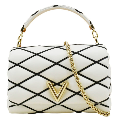 LOUIS VUITTON GO-14 MM Malletage Leather Shoulder Bag White