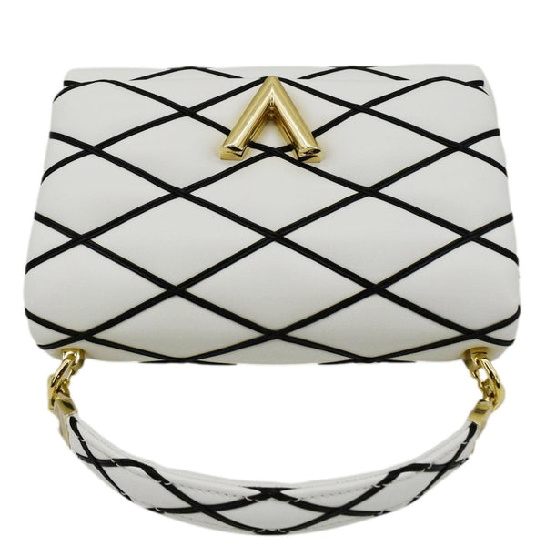 LOUIS VUITTON GO-14 MM Malletage Leather Shoulder Bag White