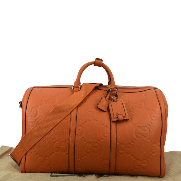 GUCCI Piuma Jumbo GG Leather Duffle Bag Orange 725129
