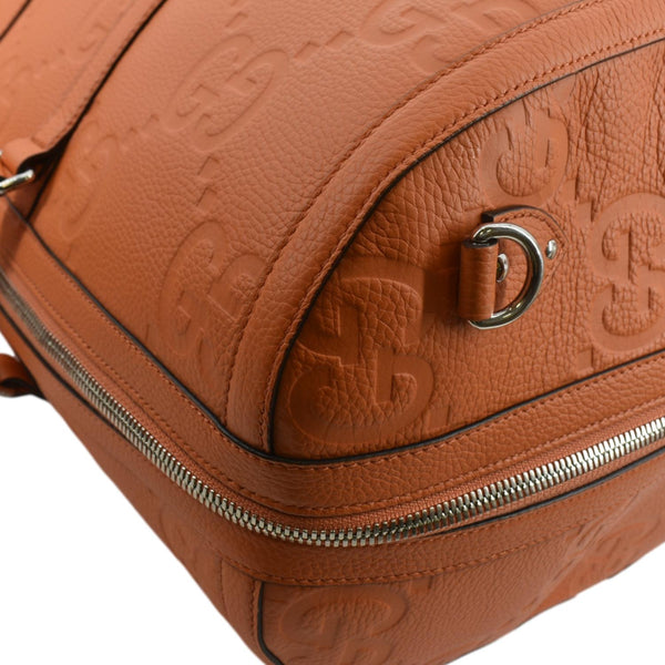 GUCCI Piuma Jumbo GG Leather Duffle Bag Orange 725129