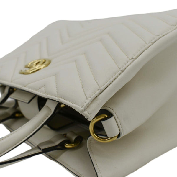 GUCCI GG Marmont Calfskin Matelasse Leather Shoulder Bag Off White 448054