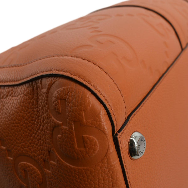 GUCCI Piuma Jumbo GG Leather Duffle Bag Orange 725129