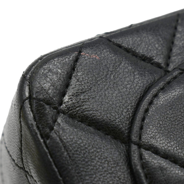 CHANEL Square Mini Flap Quilted Leather Chain Shoulder Bag Black