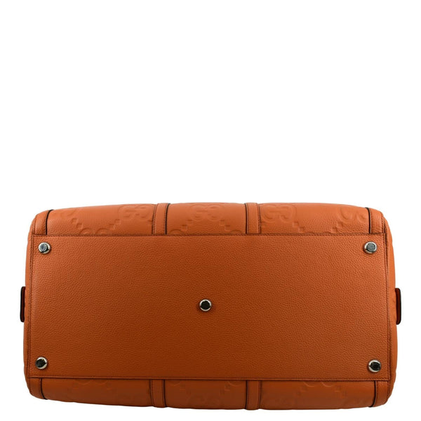 GUCCI Piuma Jumbo GG Leather Duffle Bag Orange 725129