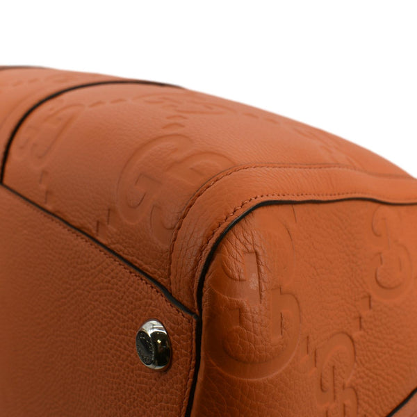 GUCCI Piuma Jumbo GG Leather Duffle Bag Orange 725129